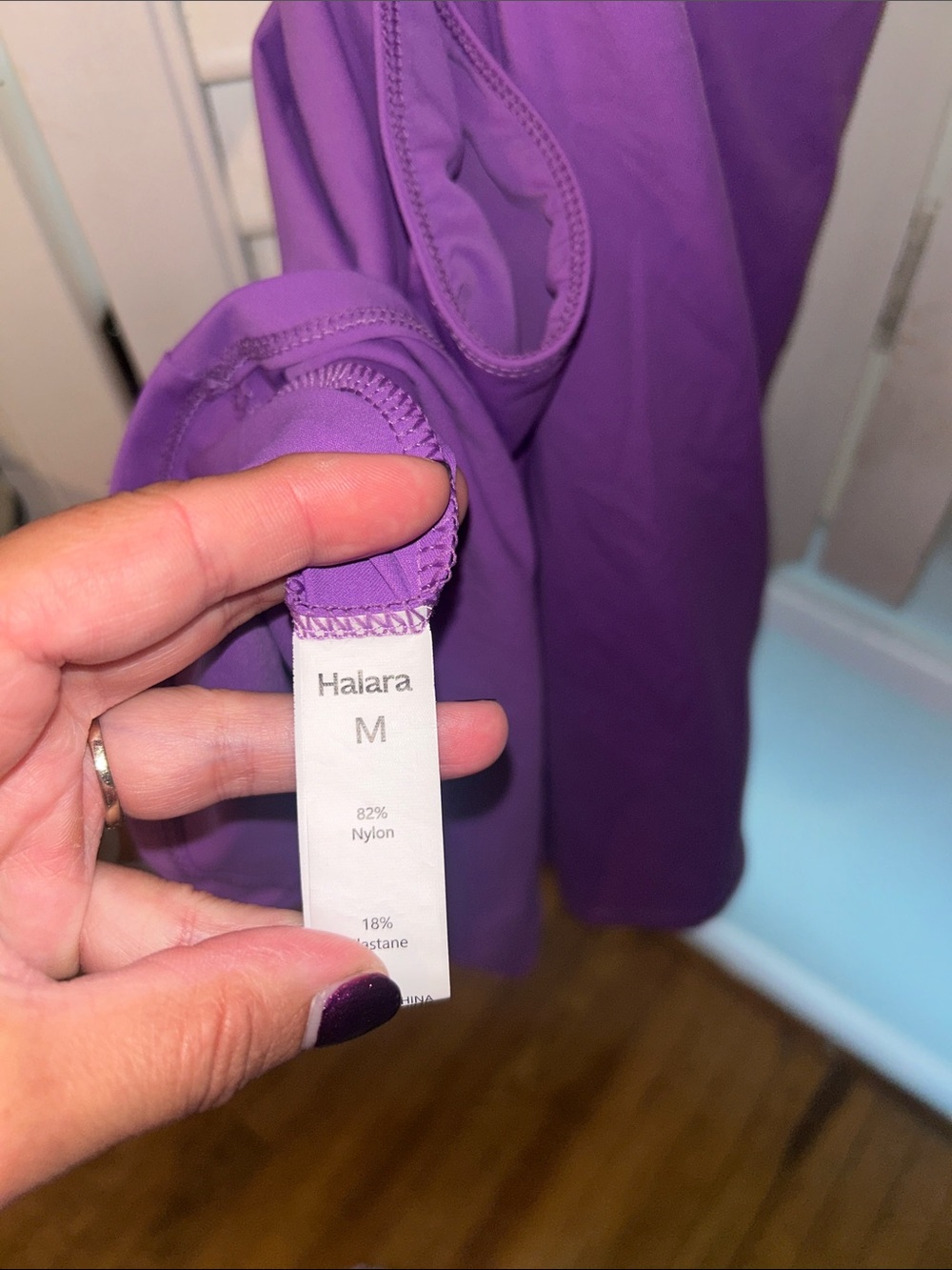 HALARA Backless Fit & Flare Dress in Plum - Picture 3 of 7